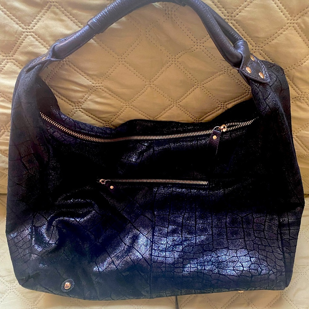 Lola Bernard Croc-embossed Leather Hobo